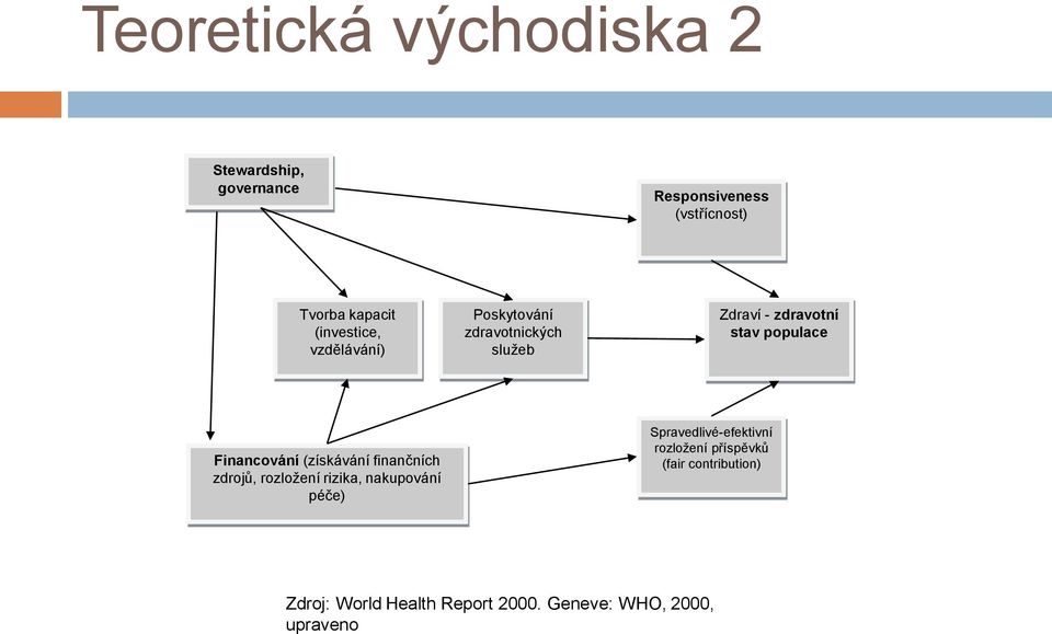 Financování (získávání finančních zdrojŧ, rozložení rizika, nakupování péče)