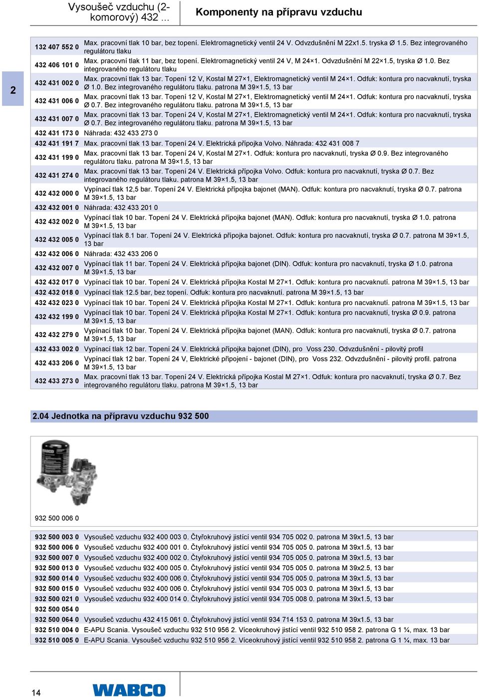 pracovní tlak 13 bar. Topení 12 V, Kostal M 27 1, Elektromagnetický ventil M 24 1. Odfuk: kontura pro nacvaknutí, tryska 432 431 002 0 Ø 1.0. Bez integrovaného regulátoru tlaku. patrona M 39 1.