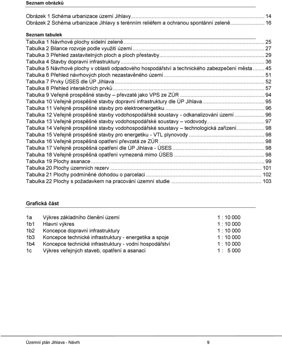 .. 29 Tabulka 4 Stavby dopravní infrastruktury... 36 Tabulka 5 Návrhové plochy v oblasti odpadového hospodářství a technického zabezpečení města.