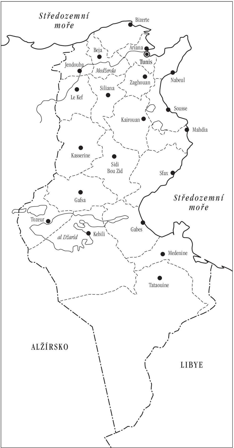 Mahdia Kasserine Sidi Bou Zid Sfax Gafsa Stfiedozemní