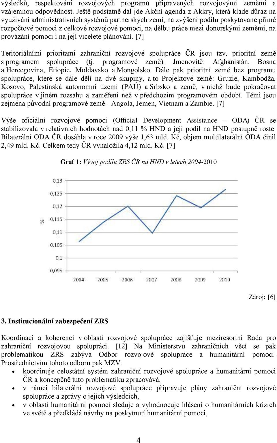 pomoci, na dělbu práce mezi donorskými zeměmi, na provázání pomoci i na její víceleté plánování. [7] Teritoriálními prioritami zahraniční rozvojové spolupráce ČR jsou tzv.