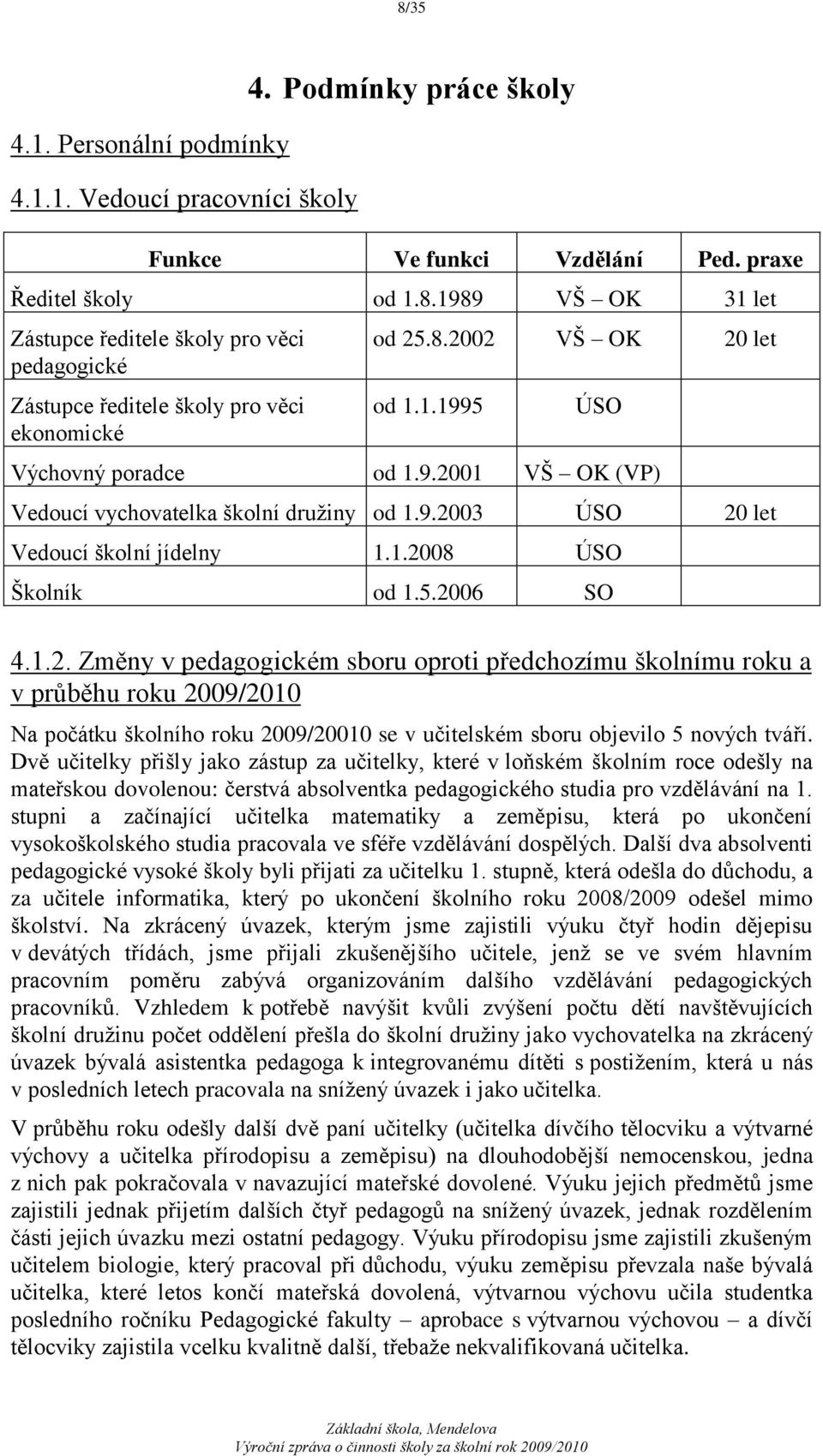 Dvě učitelky přišly jako zástup za učitelky, které v loňském školním roce odešly na mateřskou dovolenou: čerstvá absolventka pedagogického studia pro vzdělávání na 1.