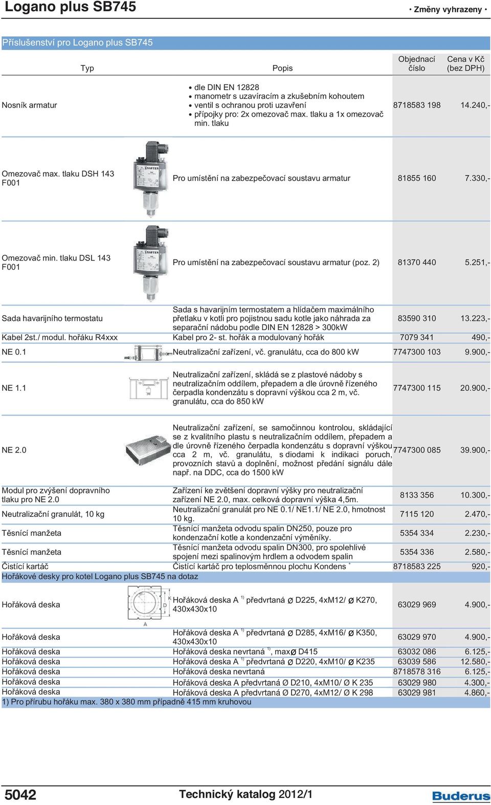 tlaku DSL 143 F001 Pro umístění na zabezpečovací soustavu armatur (poz. 2) 81370 440 5.