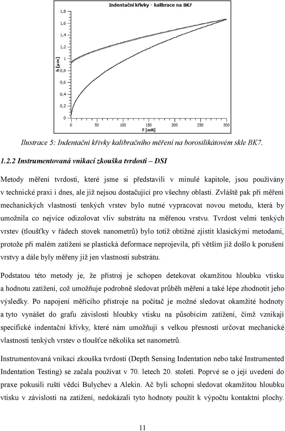 oblasti. Zvláště pak při měření mechanických vlastností tenkých vrstev bylo nutné vypracovat novou metodu, která by umožnila co nejvíce odizolovat vliv substrátu na měřenou vrstvu.