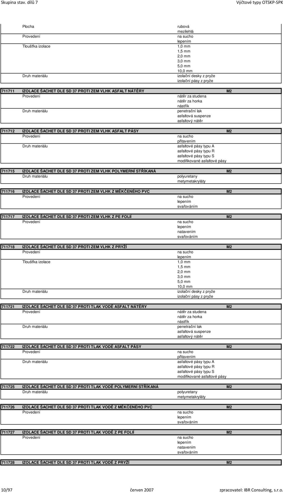 NÁTĚRY M2 nátěr za studena nátěr za horka nástřík penetrační lak asfaltová suspenze asfaltový nátěr 711712 IZOLACE ŠACHET DLE SD 37 PROTI ZEM VLHK ASFALT PÁSY M2 přitavením asfaltové pásy typu A