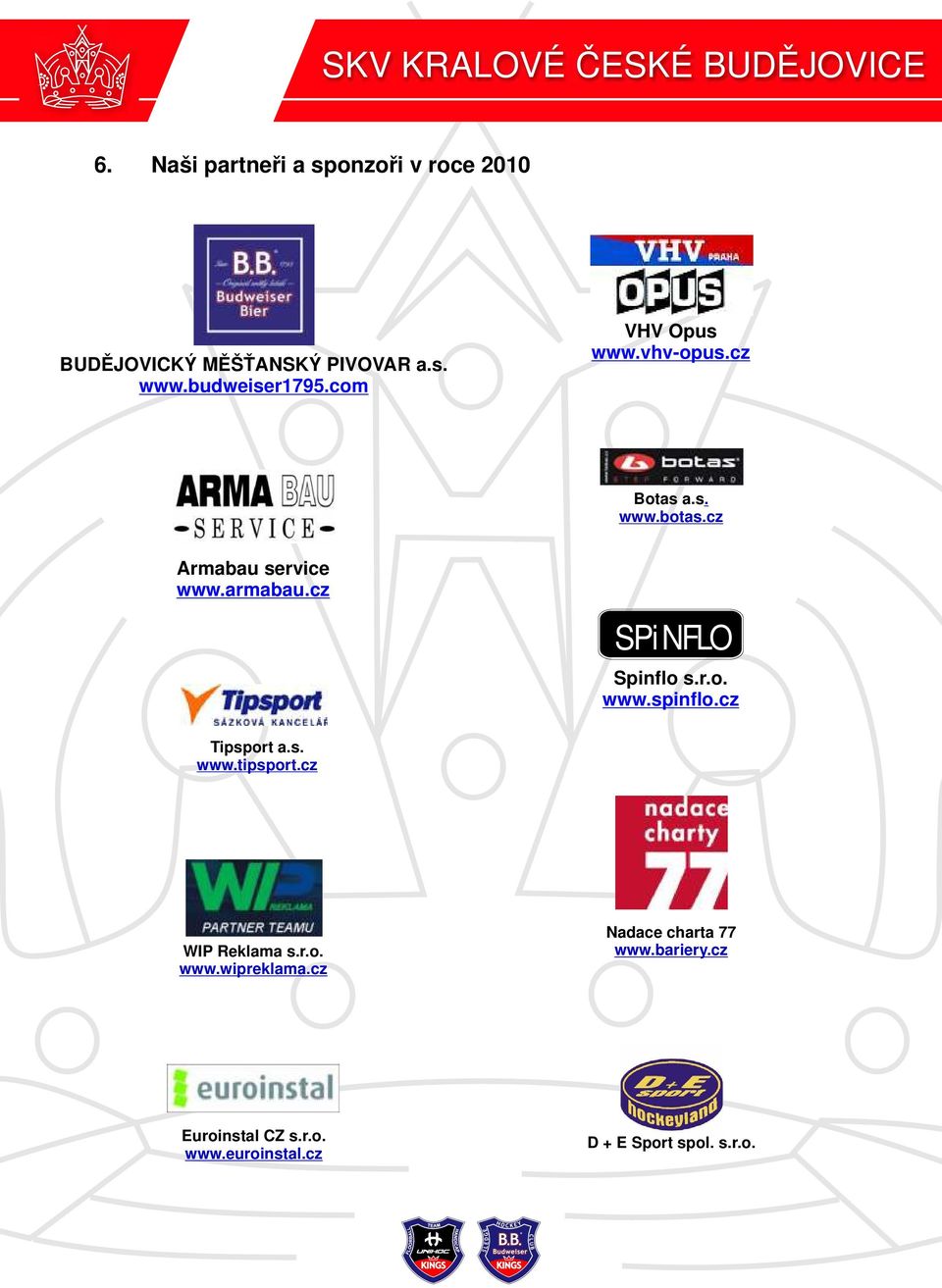 cz SPiNFLO Spinflo s.r.o. www.spinflo.cz Tipsport a.s. www.tipsport.cz WIP Reklama s.r.o. www.wipreklama.