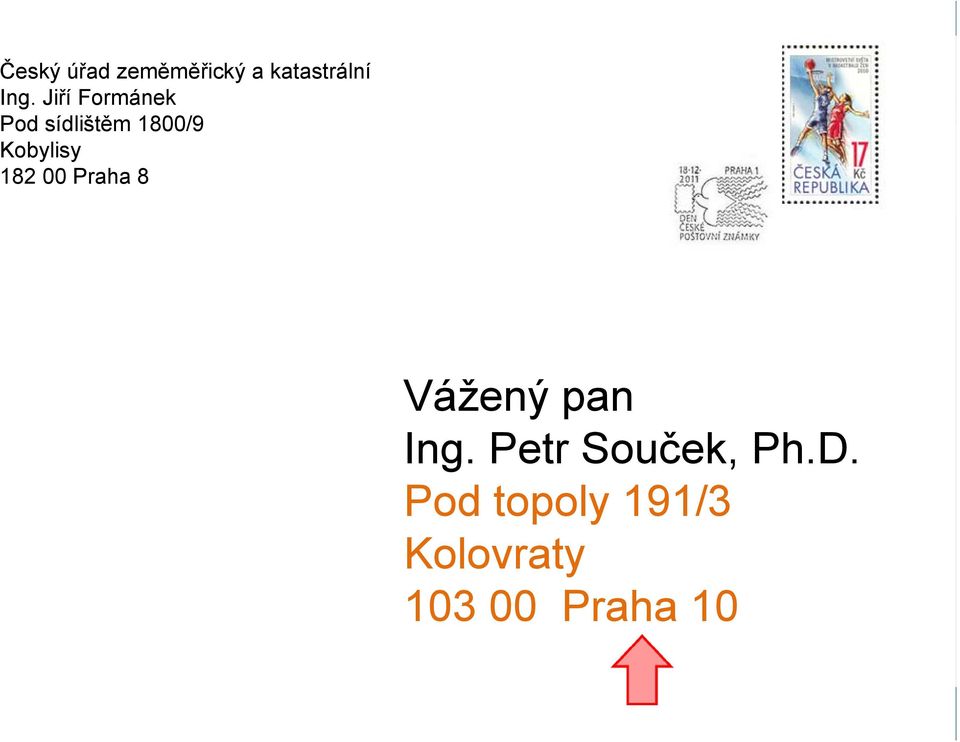 dopady způsob zápisu adresy Vážený pan Ing. Petr Souček, Ph.D.