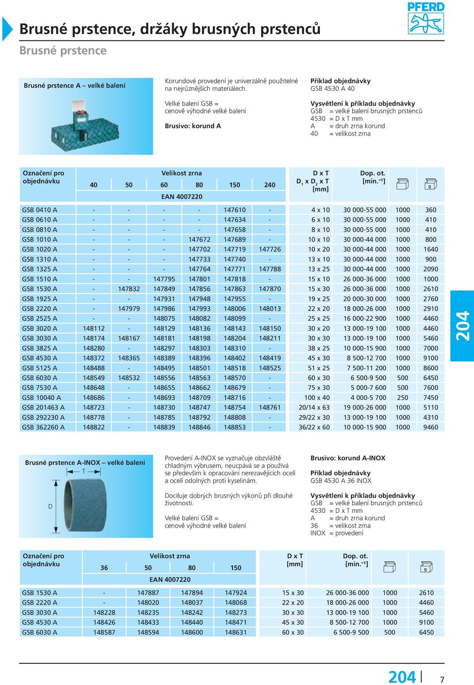 1 x D 2 x T GSB 0410 A - - - - 147610-4 x 10 30 000-55 000 1000 360 GSB 0610 A - - - - 147634-6 x 10 30 000-55 000 1000 410 GSB 0810 A - - - - 147658-8 x 10 30 000-55 000 1000 410 GSB 1010 A - - -