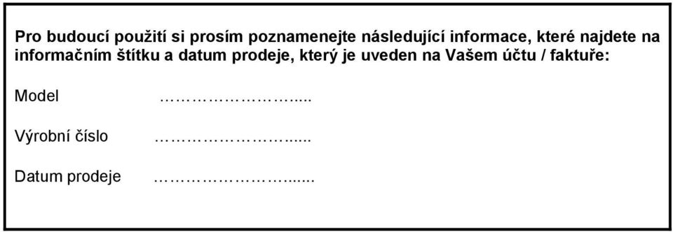 informačním štítku a datum prodeje, který je