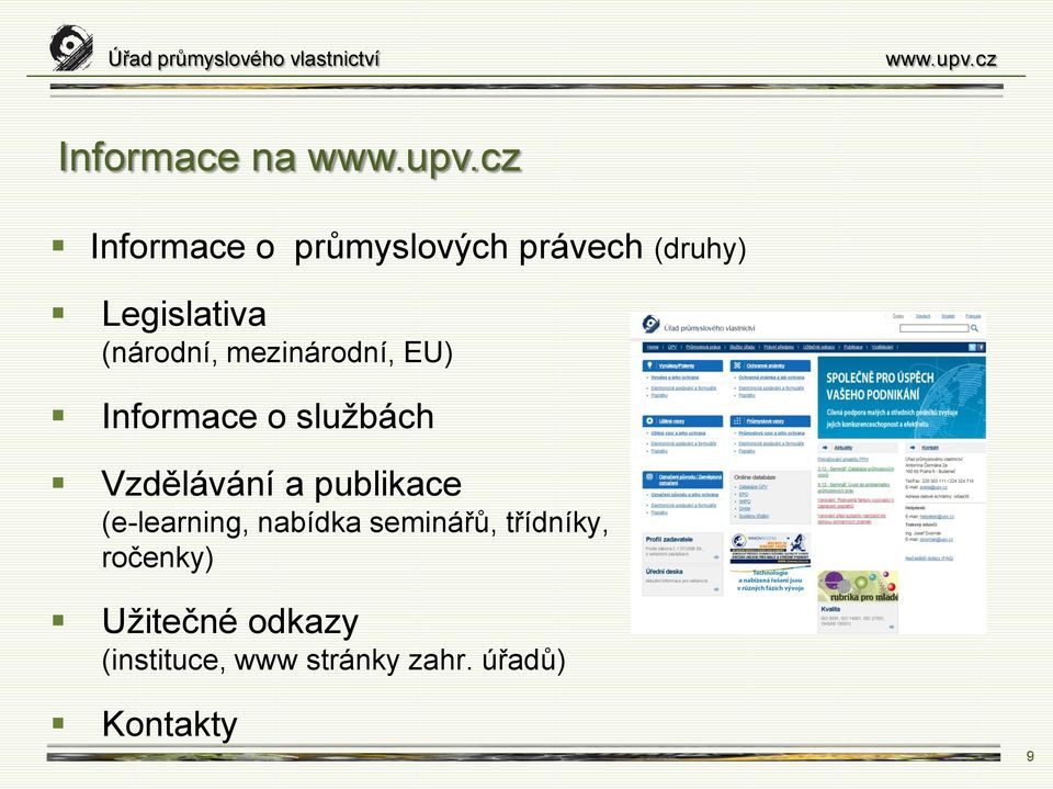 Vzdělávání a publikace (e-learning, nabídka seminářů,