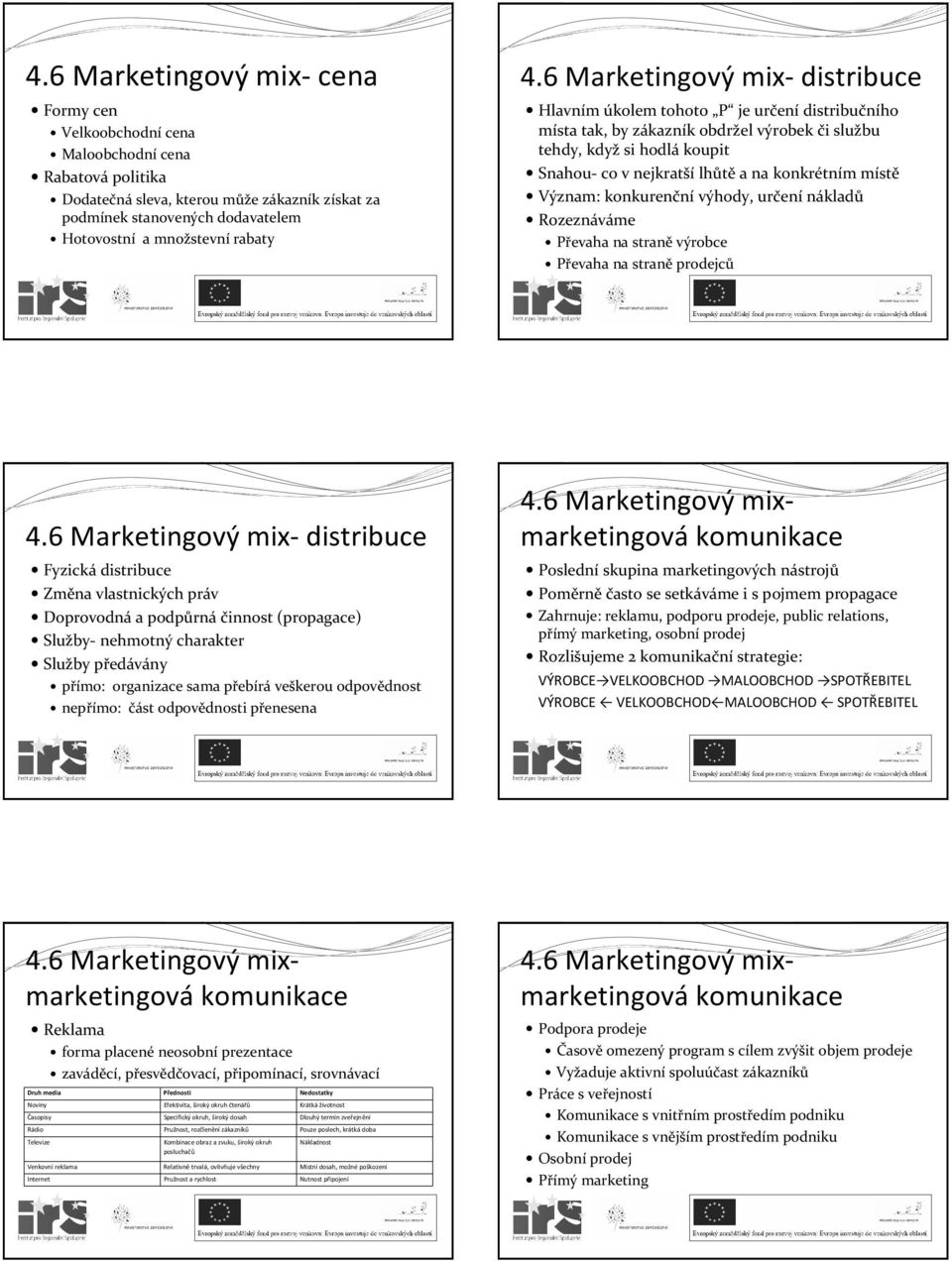 6 Marketingový mix-distribuce Hlavním úkolem tohoto P je určení distribučního místa tak, by zákazník obdržel výrobek či službu tehdy, když si hodlá koupit Snahou- co v nejkratší lhůtě a na konkrétním