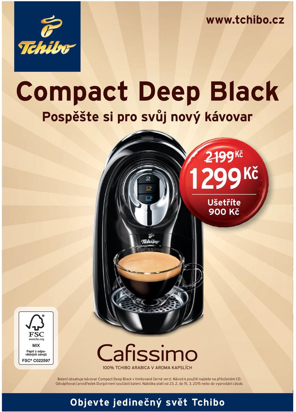 Balení obsahuje kávovar Compact Deep Black v limitované černé verzi.