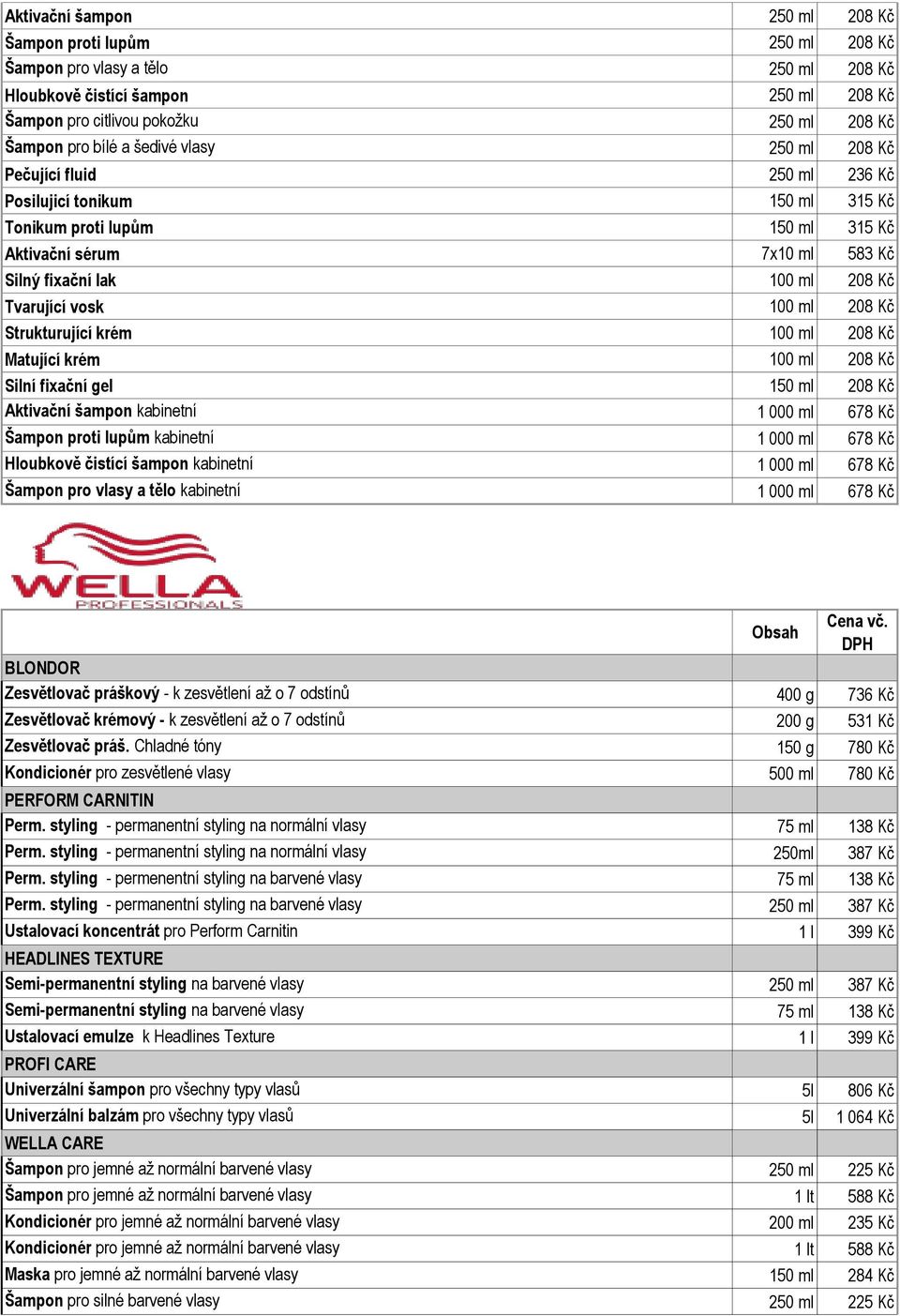 vosk 100 ml 208 Kč Strukturující krém 100 ml 208 Kč Matující krém 100 ml 208 Kč Silní fixační gel 150 ml 208 Kč Aktivační šampon kabinetní 1 000 ml 678 Kč Šampon proti lupům kabinetní 1 000 ml 678 Kč