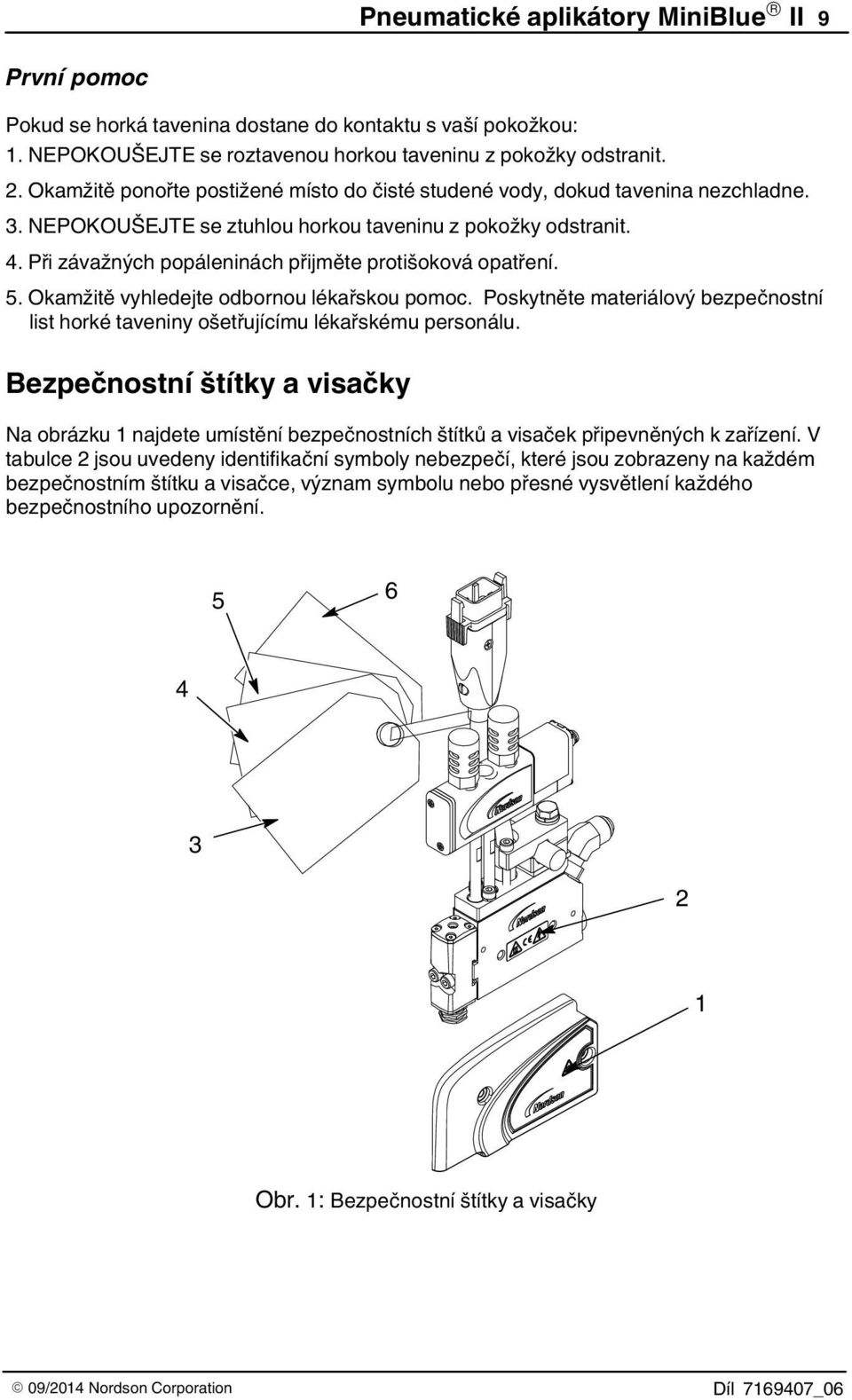 Při závažných popáleninách přijměte protišoková opatření. 5. Okamžitě vyhledejte odbornou lékařskou pomoc. Poskytněte materiálový bezpečnostní list horké taveniny ošetřujícímu lékařskému personálu.