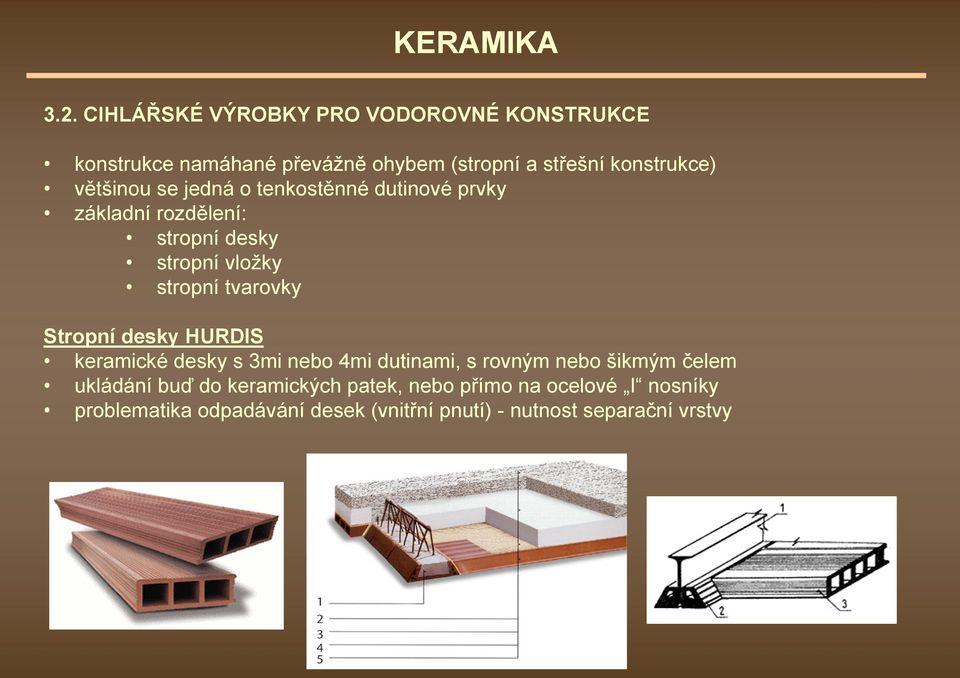 většinou se jedná o tenkostěnné dutinové prvky základní rozdělení: stropní desky stropní vložky stropní tvarovky