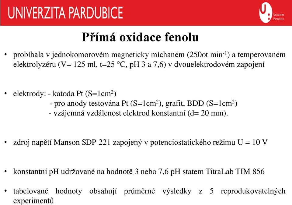 vzájemná vzdálenost elektrod konstantní (d= 20 mm).