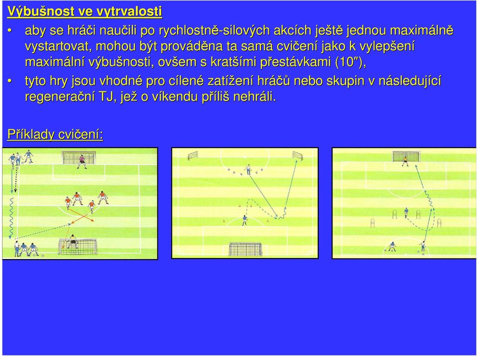 výbušnosti, ovšem s kratší šími přestp estávkami (10 ), tyto hry jsou vhodné pro cílenc lené zatížen ení