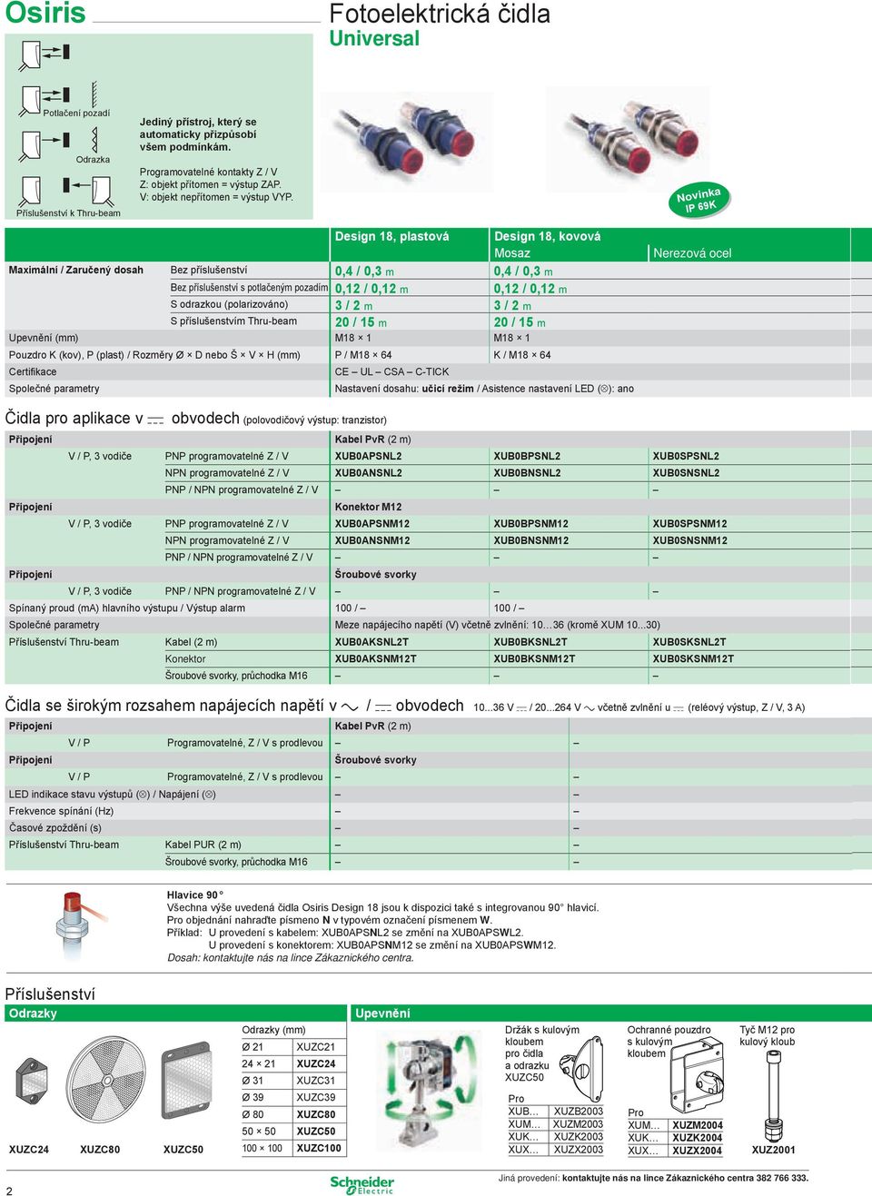 Novinka IP 69K Design 18, plastová Design 18, kovová Mosaz Maximální / Zaručený dosah Bez příslušenství 0,4 / 0,3 m 0,4 / 0,3 m Bez příslušenství s potlačeným pozadím 0,12 / 0,12 m 0,12 / 0,12 m S