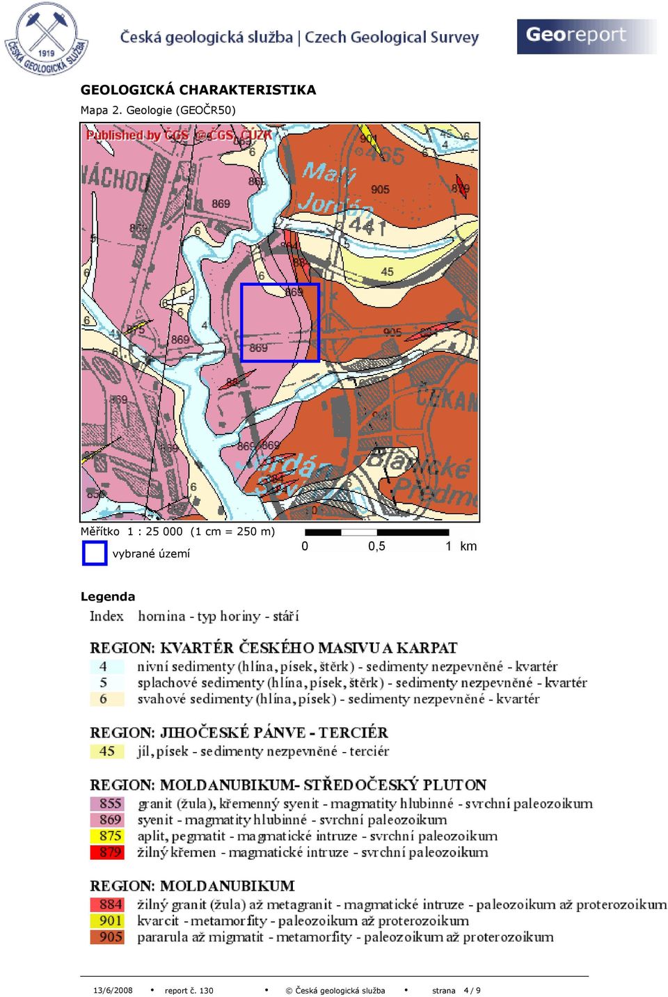 Geologie (GEOČR50) Měřítko 1