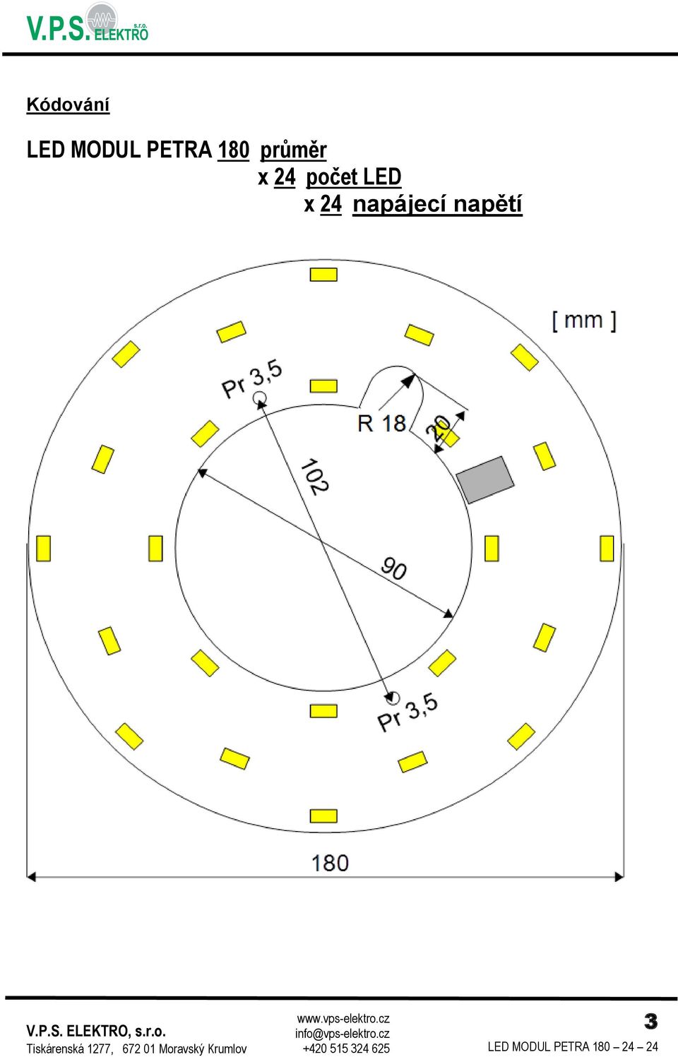 24 počet LED x 24