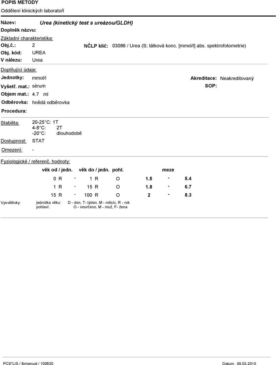 7 ml dběrovka: hnědá odběrovka 2025 C: 1T 48 C: 2T 20 C: dlouhodobě STAT 0 1 15 1 15 100