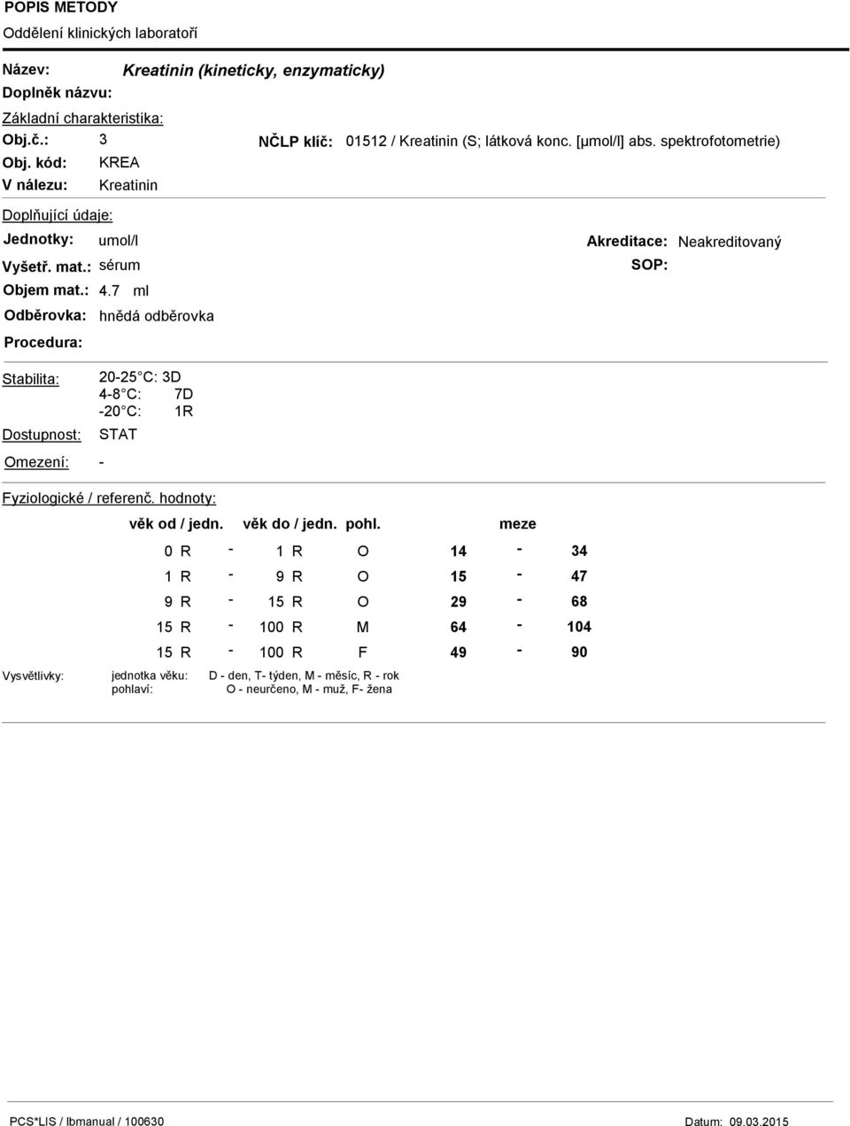 7 ml dběrovka: hnědá odběrovka 2025 C: 3D 48 C: 7D 20 C: 1 STAT 0 1 9 15 15 1 9 15 100 100