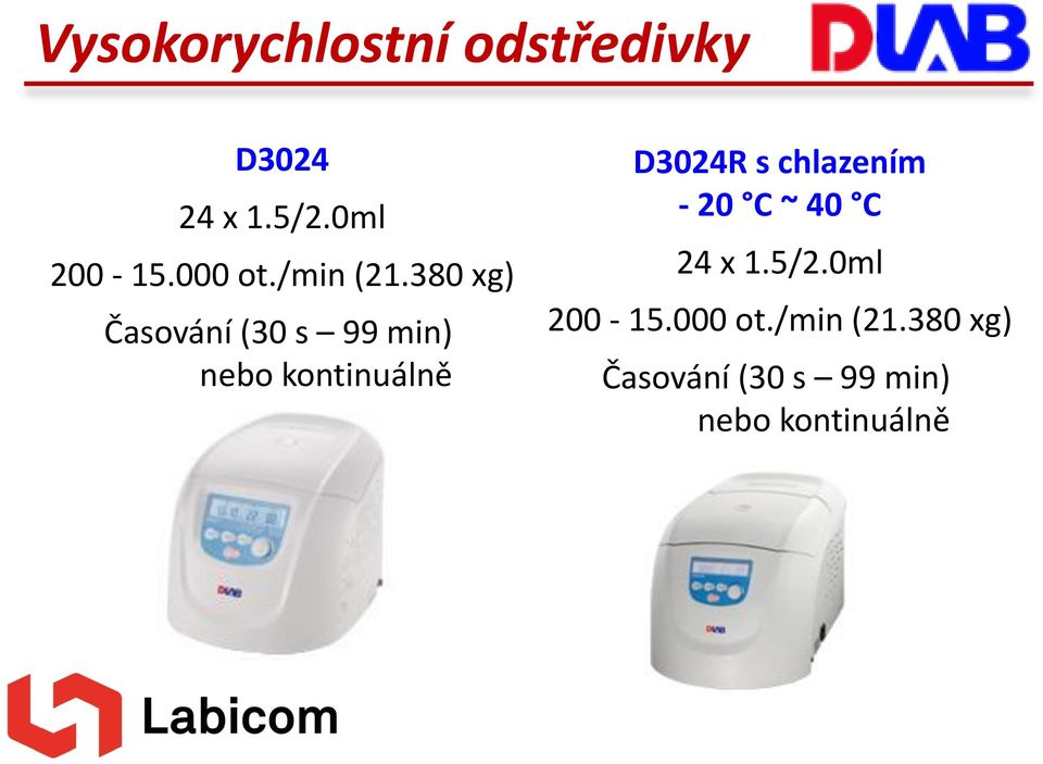 380 xg) Časování (30 s 99 min) nebo kontinuálně D3024R s