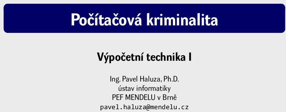 ústav informatiky PEF