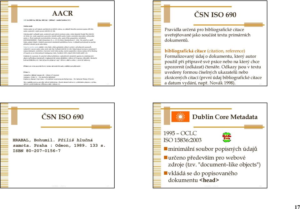 Odkazy jsou v textu uvedeny formou číselných ukazatelů nebo zkrácených citací (první údaj bibliografické citace a datum vydání, např. Novák 1998).