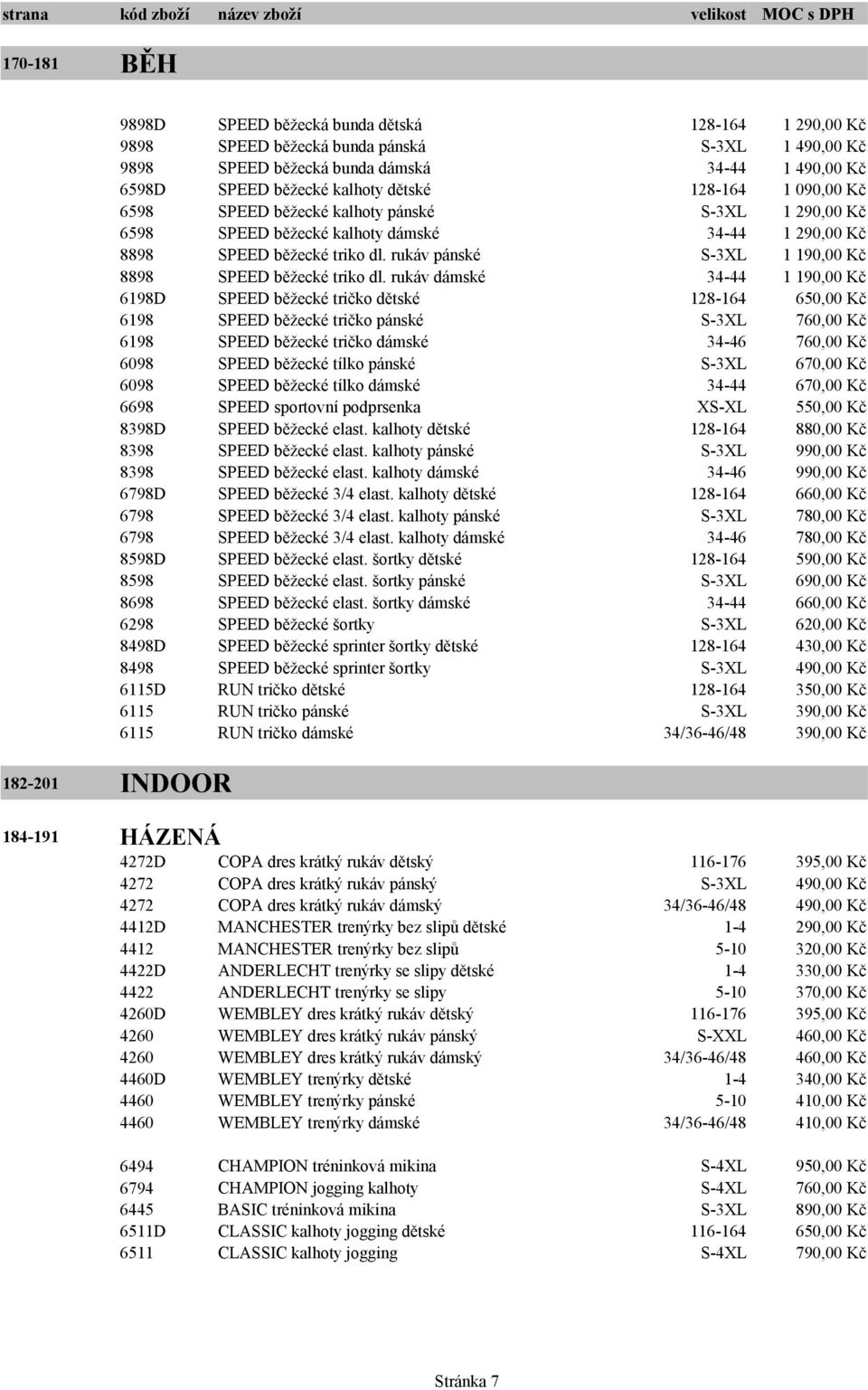 rukáv dámské 34-44 1 190,00 Kč 6198D SPEED běžecké tričko dětské 128-164 650,00 Kč 6198 SPEED běžecké tričko pánské S-3XL 760,00 Kč 6198 SPEED běžecké tričko dámské 34-46 760,00 Kč 6098 SPEED běžecké