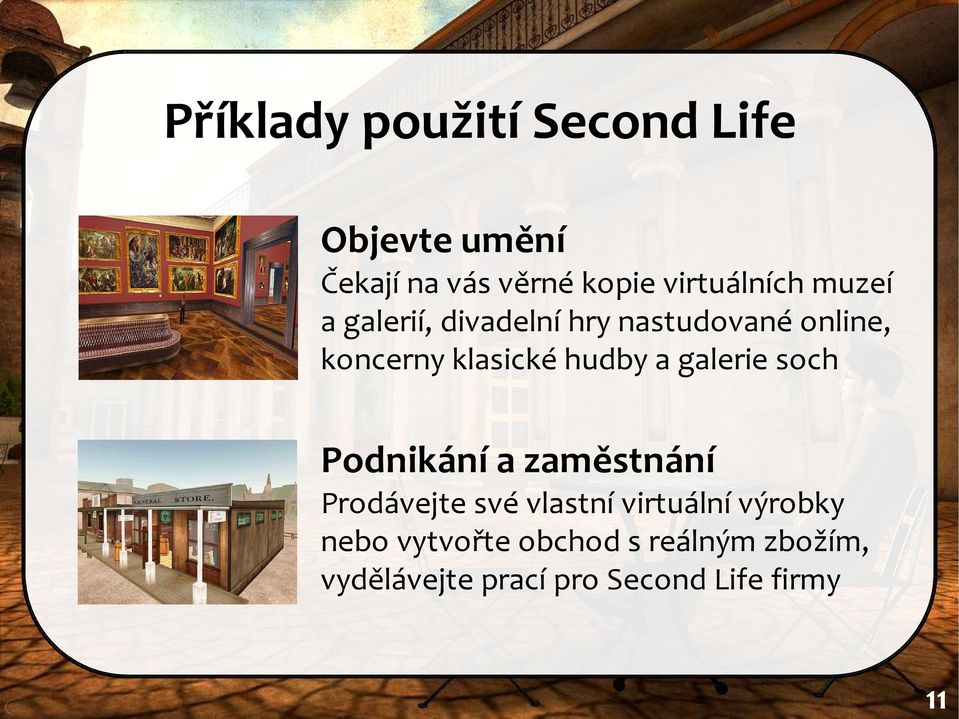 klasické hudby a galerie soch Podnikání a zaměstnání Prodávejte své vlastní