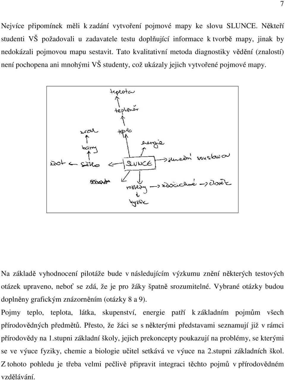 Tato kvalitativní metoda diagnostiky vědění (znalostí) není pochopena ani mnohými VŠ studenty, což ukázaly jejich vytvořené pojmové mapy.