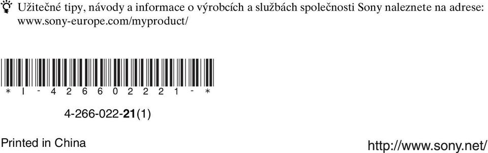 naleznete na adrese: www.sony-europe.