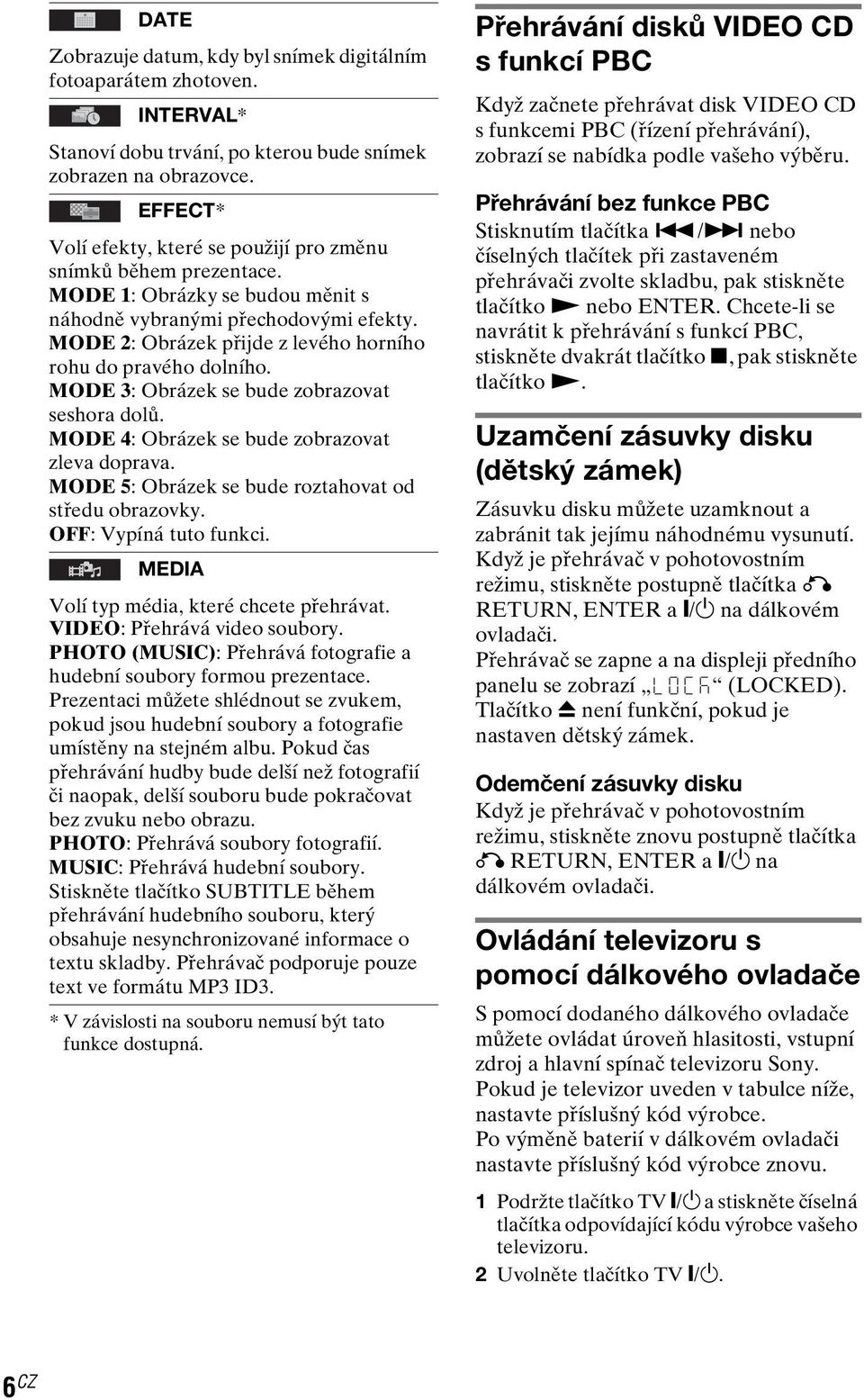 MODE 2: Obrázek přijde z levého horního rohu do pravého dolního. MODE 3: Obrázek se bude zobrazovat seshora dolů. MODE 4: Obrázek se bude zobrazovat zleva doprava.