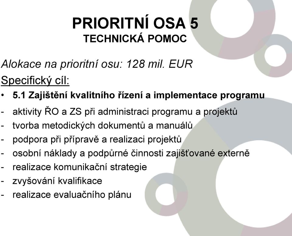 projektů - tvorba metodických dokumentů a manuálů - podpora při přípravě a realizaci projektů - osobní