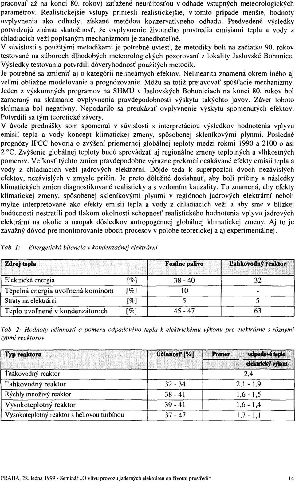 Predvedené výsledky potvrdzujú známu skutočnosť, že ovplyvnenie životného prostredia emisiami tepla a vody z chladiacich veží popísaným mechanizmom je zanedbateľné.