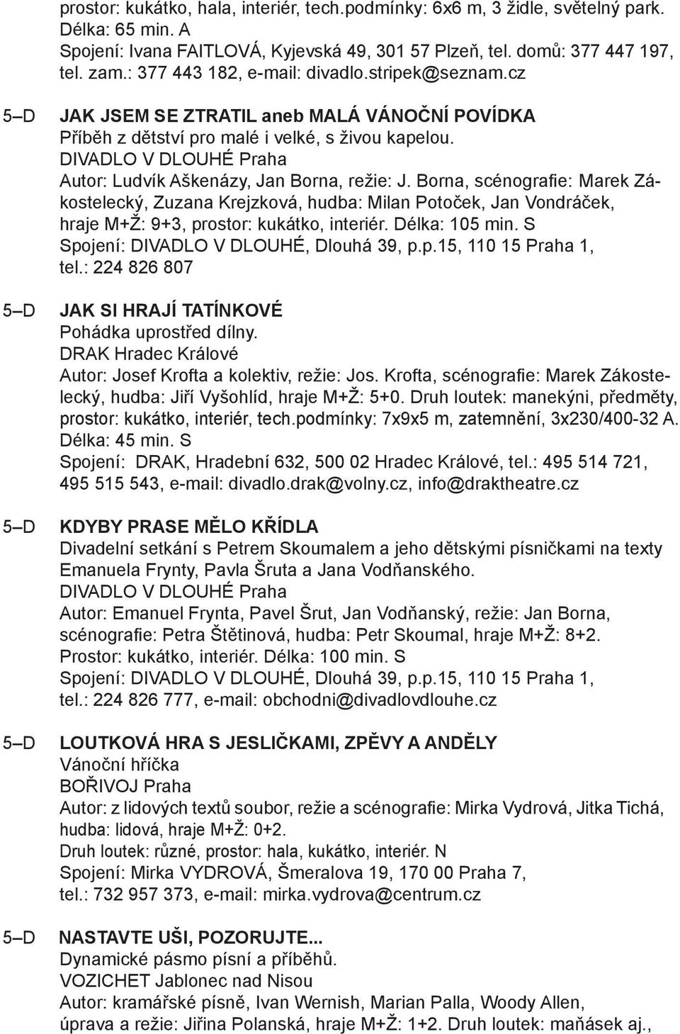 DIVADLO V DLOUHÉ Praha Autor: Ludvík Aškenázy, Jan Borna, režie: J.