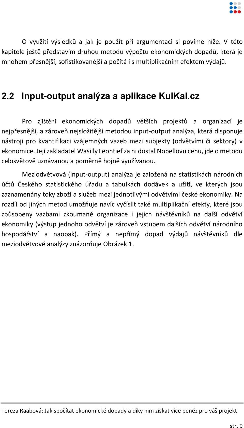 2 Input-output analýza a aplikace KulKal.