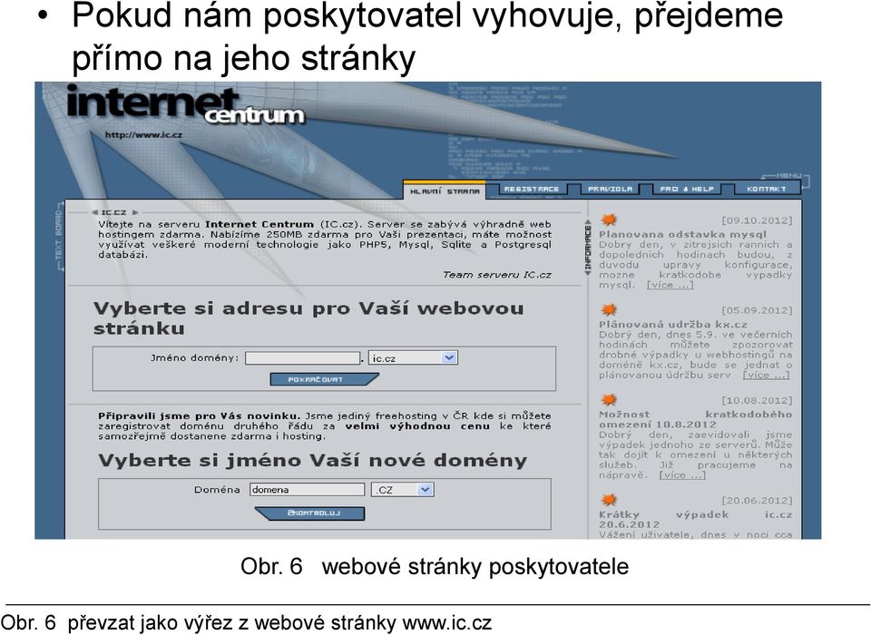 6 webové stránky poskytovatele Obr.