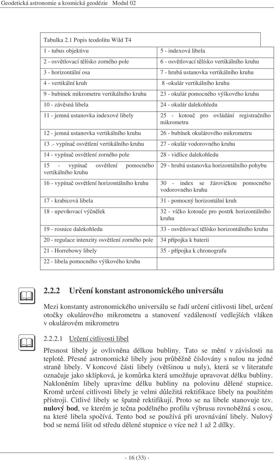 vertikální kruh 8 -okulár vertikálního kruhu 9 - bubinek mikrometru vertikálního kruhu 3 - okulár pomocného výškového kruhu 0 - závsná libela 4 - okulár dalekohledu - jemná ustanovka indexové libely