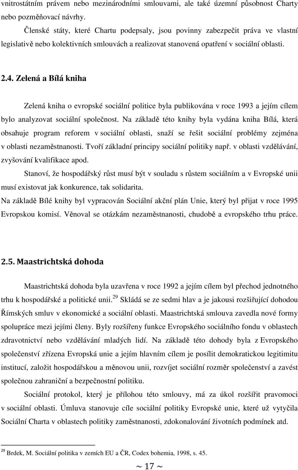 Zelená a Bílá kniha Zelená kniha o evropské sociální politice byla publikována v roce 1993 a jejím cílem bylo analyzovat sociální společnost.