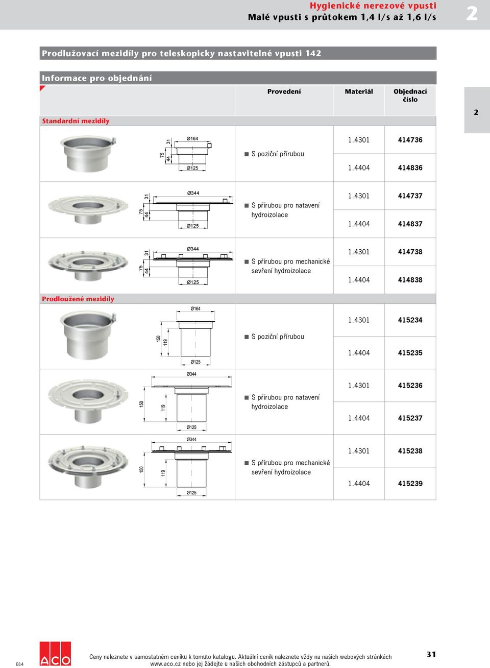 0 1837 75 31 Ø3 Ø15 S přírubou pro mechanické sevření 1.301 1738 1.0 1838 Prodloužené mezidíly 1.301 153 S poziční přírubou 1.0 1535 S přírubou pro natavení 1.