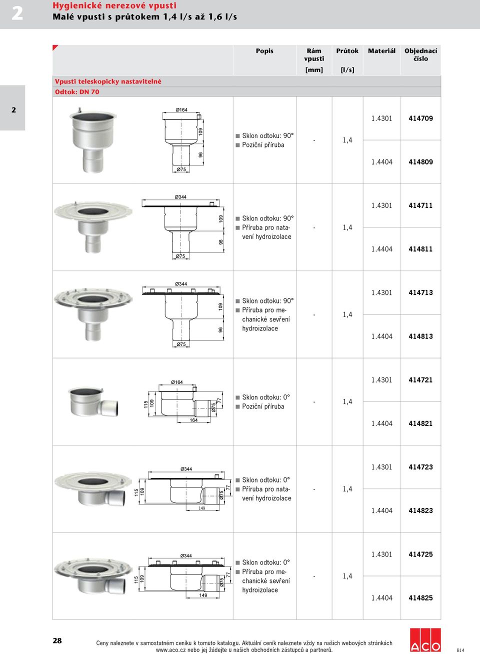 301 1713 Sklon odtoku: 90 109 96 Příruba pro mechanické sevření - 1, 1.0 1813 Ø75 Ø16 1.301 171 115 109 Ø75 77 Sklon odtoku: 0 Poziční příruba - 1, 16 1.0 181 Ø3 1.