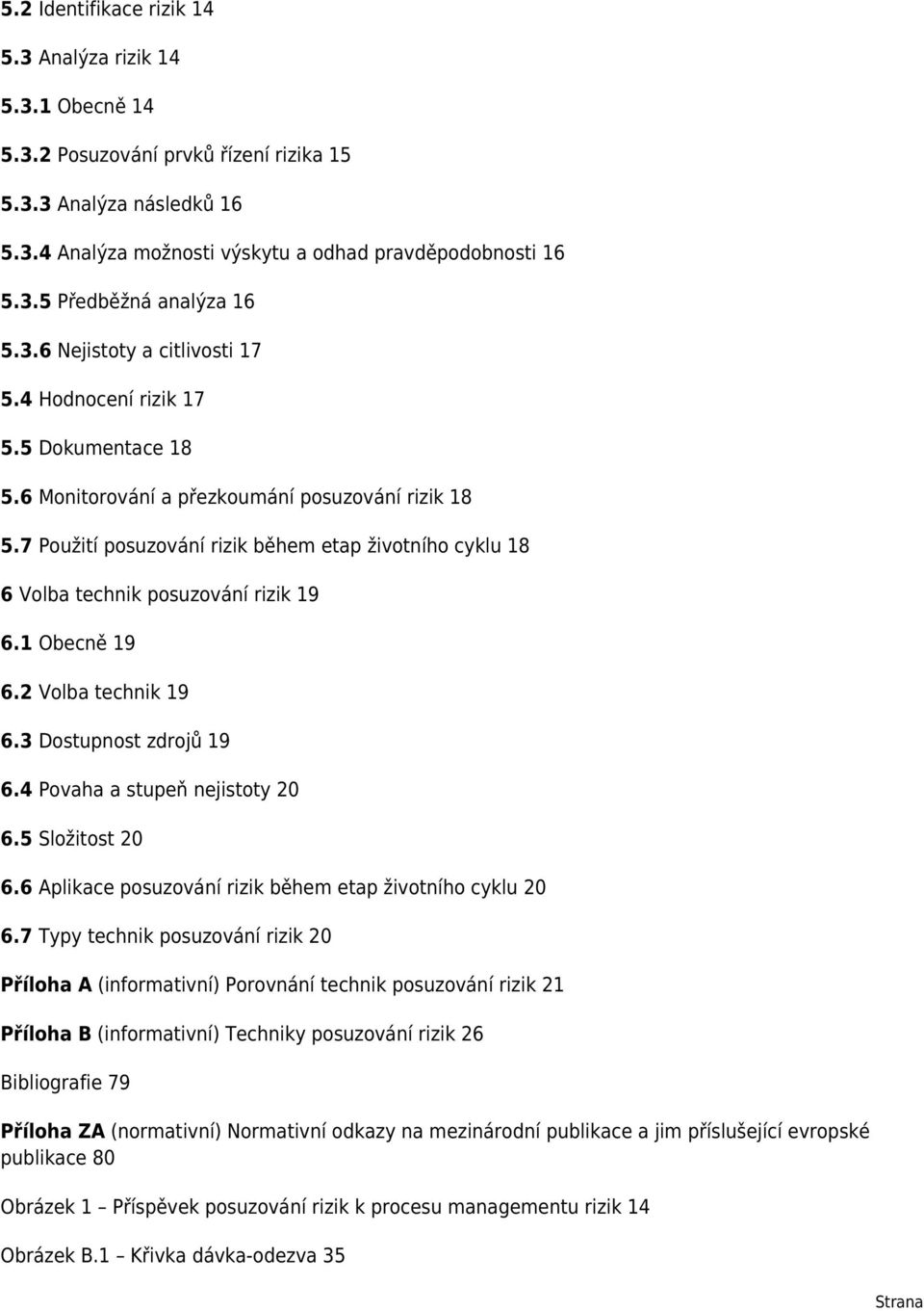 7 Použití posuzování rizik během etap životního cyklu 18 6 Volba technik posuzování rizik 19 6.1 Obecně 19 6.2 Volba technik 19 6.3 Dostupnost zdrojů 19 6.4 Povaha a stupeň nejistoty 20 6.