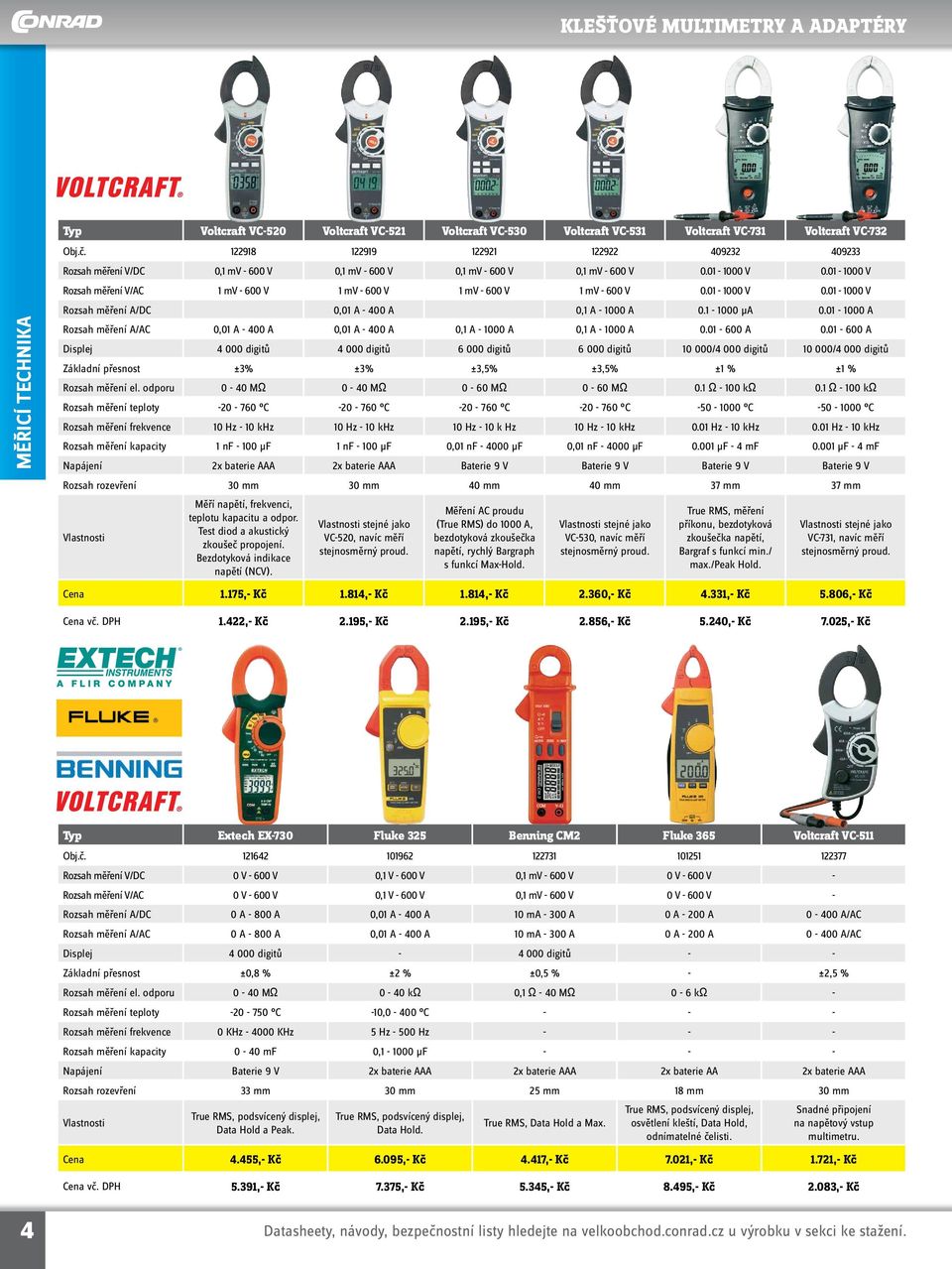 01-1000 V Rozsah měření V/AC 1 mv - 600 V 1 mv - 600 V 1 mv - 600 V 1 mv - 600 V 0.01-1000 V 0.01-1000 V Rozsah měření A/DC 0,01 A - 400 A 0,1 A - 1000 A 0.1-1000 µa 0.