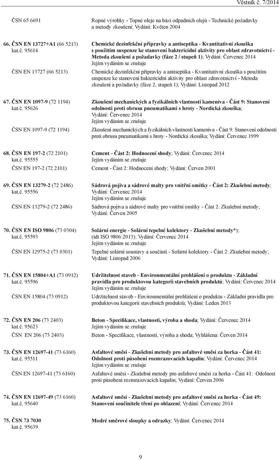 požadavky (fáze 2 / stupeň 1); Vydání: Červenec 2014 Chemické dezinfekční přípravky a antiseptika - Kvantitativní zkouška s použitím suspenze ke stanovení baktericidní aktivity pro oblast