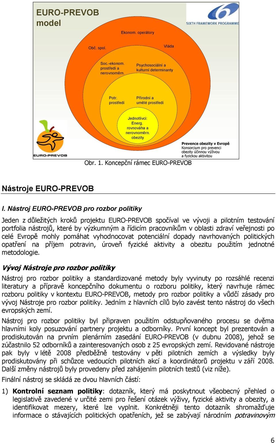 Nástroj EURO-PREVOB pro rozbor politiky Jeden z důleţitých kroků projektu EURO-PREVOB spočíval ve vývoji a pilotním testování portfolia nástrojů, které by výzkumným a řídicím pracovníkům v oblasti