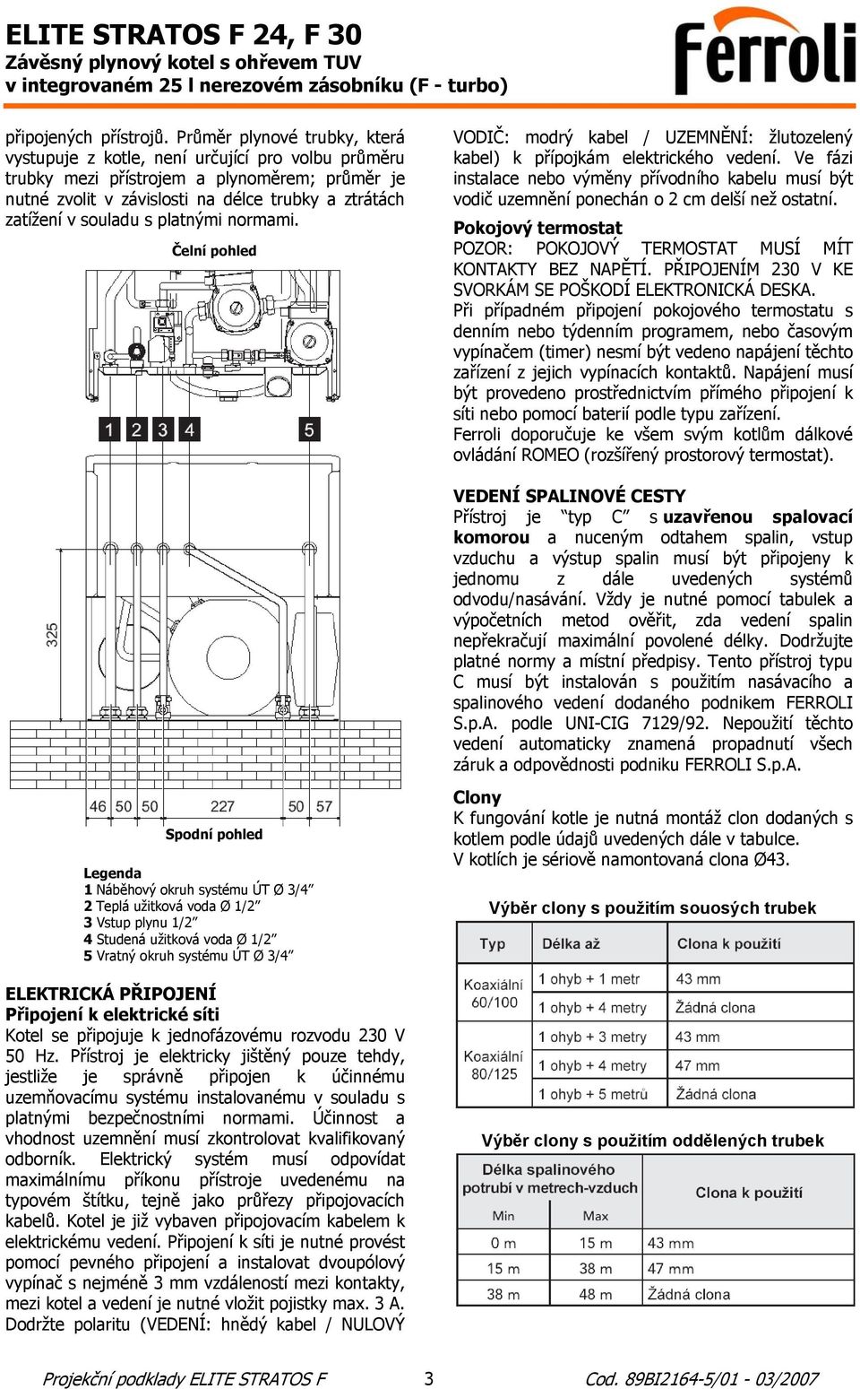 s platnými normami. Čelní pohled VODIČ: modrý kabel / UZEMNĚNÍ: žlutozelený kabel) k přípojkám elektrického vedení.