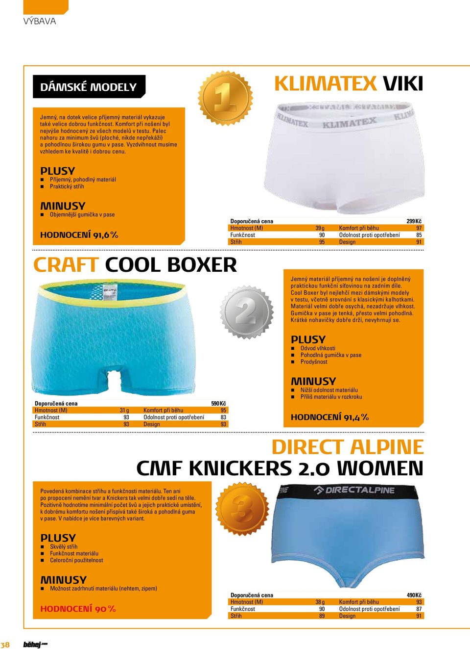 Příjemný, pohodlný materiál Praktický střih Objemnější gumička v pase HODNOCENÍ 91,6 % CRAFT COOL BOXER 590 Kč Hmotnost (M) 31 g Komfort při běhu 95 Funkčnost 93 Odolnost proti opotřebení 83 Střih 93