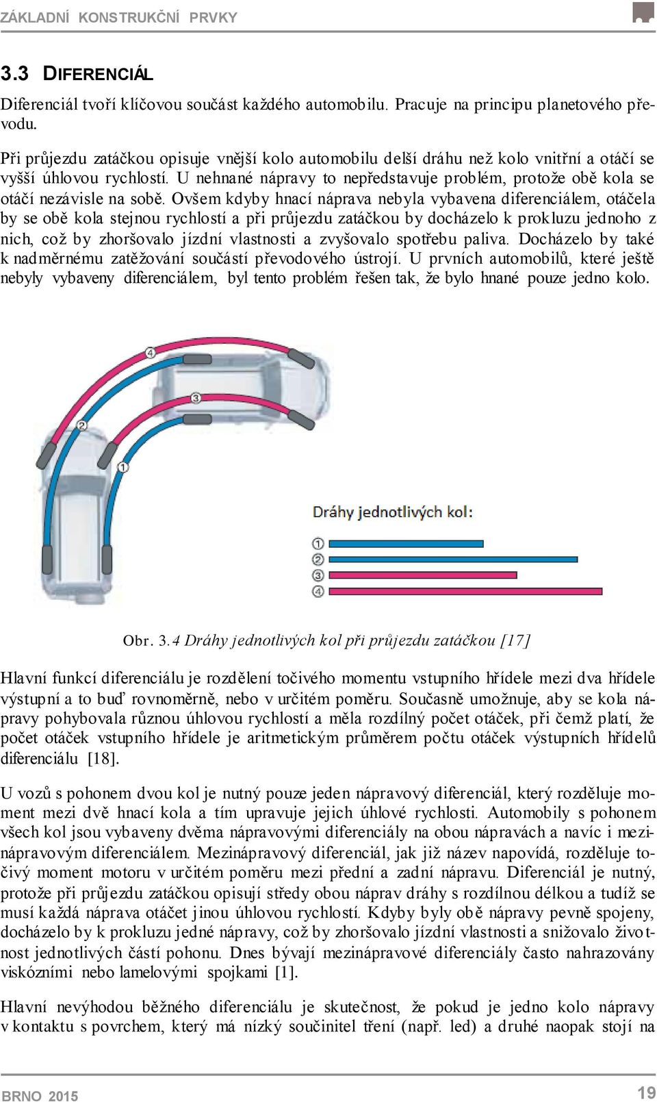 U nehnané nápravy to nepředstavuje problém, protože obě kola se otáčí nezávisle na sobě.